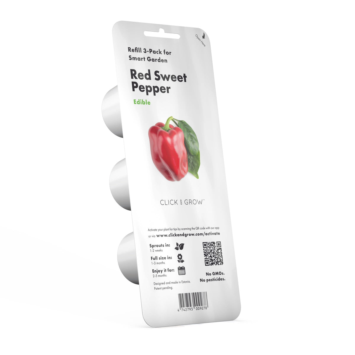 Red Sweet Pepper Plant Pods 9-pack / Red sweet pepper. Click & Grow Indoor garden. Smart garden. Indoor herb garden.