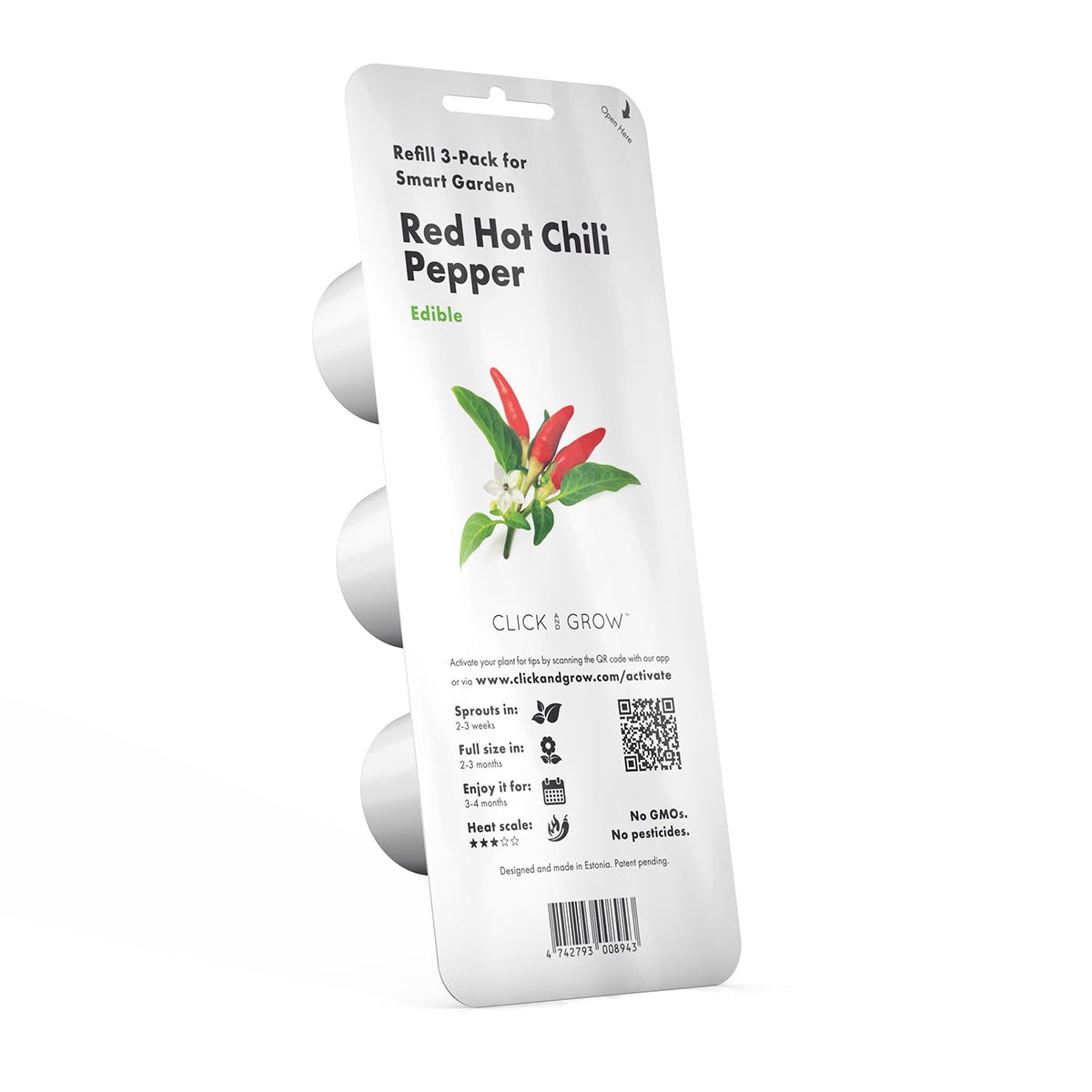 Red Hot Chili Pepper Plant Pods / Red Hot Chili pepper capsule - Click & Grow indoor herb garden - Grow Chili Pepper at home with an indoor garden