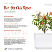 Red Hot Chili Pepper Plant Pods / Red Hot Chili pepper capsule - Click & Grow indoor herb garden - Grow Chili Pepper at home with an indoor garden